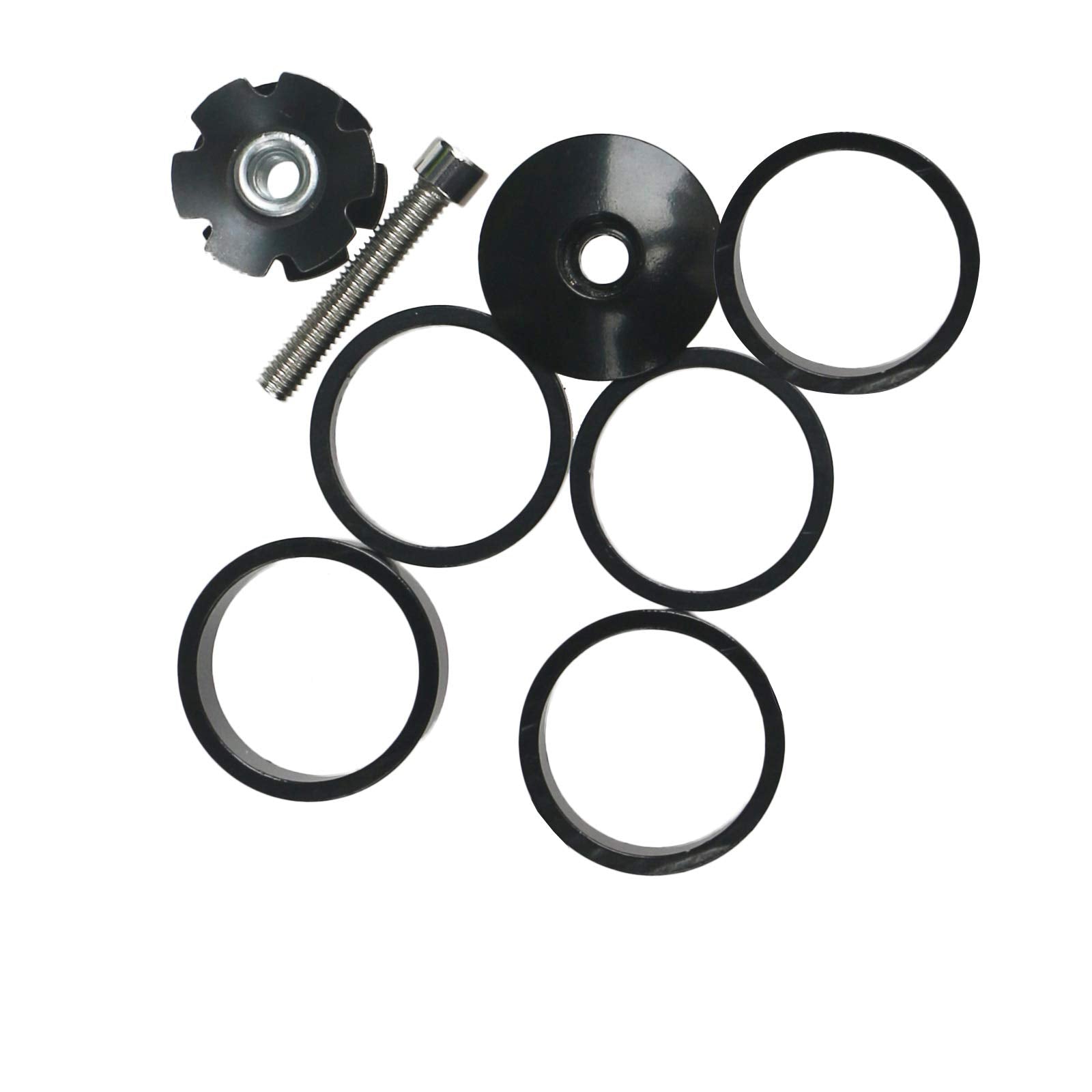 Ganopper Bicycle Headset Stem Top Cap Cover Bolt 1-1/8'' (28.6Mm) Aluminum Bike Handlebar Stem Spacer Mtb Headset Spacers