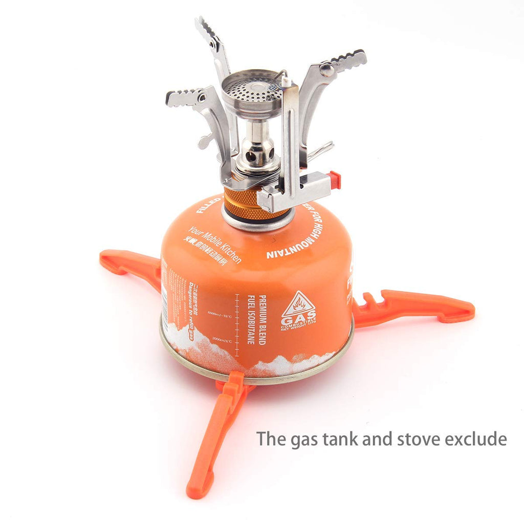 Fuel Can Stabilizer Canister Stand Gas Tank Bracket Stove Standard Bottle Shelf Stand Tripod Folding Canister Stand (Orange)
