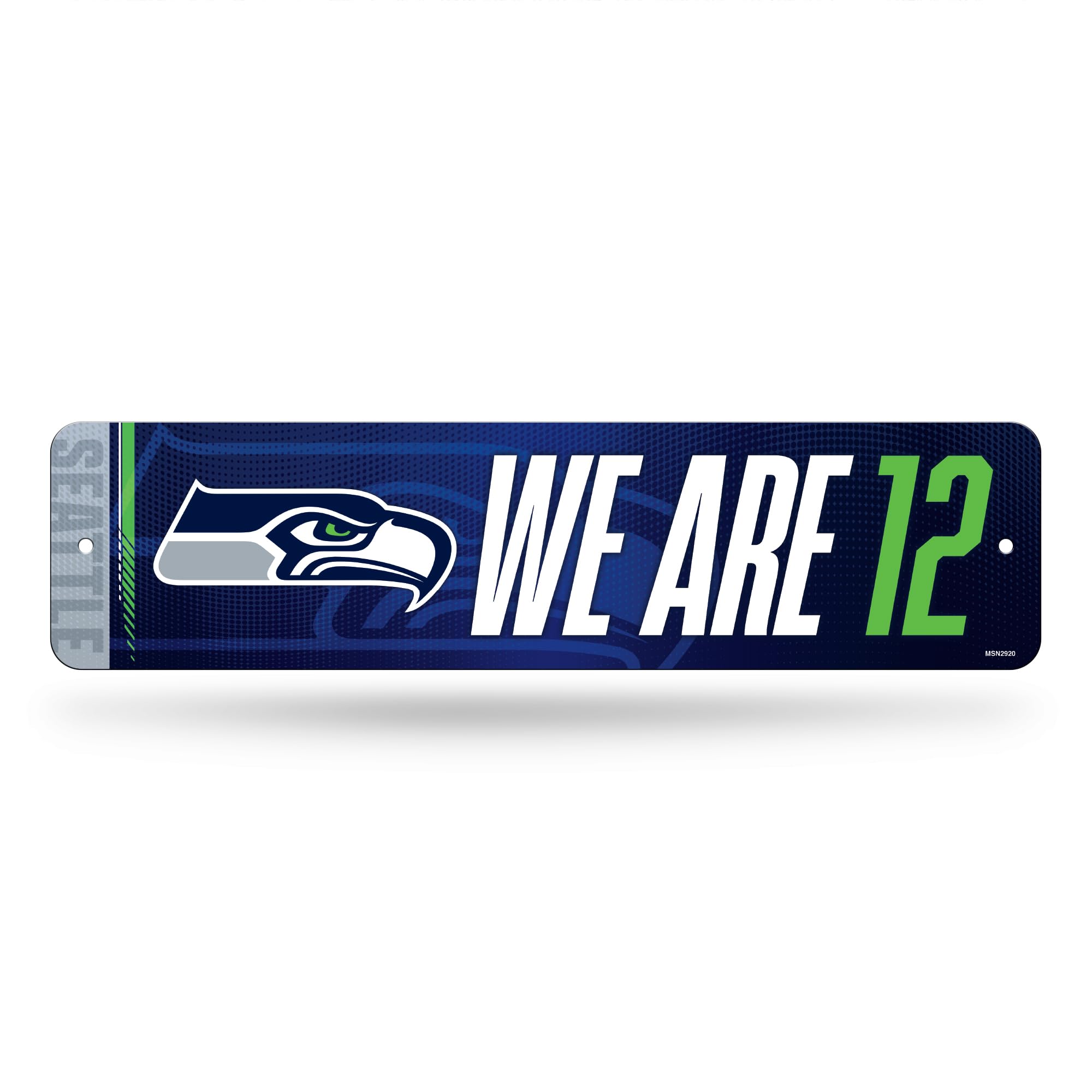 Rico Industries NFL Football Seattle Seahawks Metal Street Sign 4 x 15 Home D  cor - Bedroom - Office - Man Cave