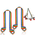 Skylety 2 Pcs Roller Skate Leash Adjustable Stretching Skate Boot Shoulder Strap Carrier for Child Women Men Skating(Rainbow Col