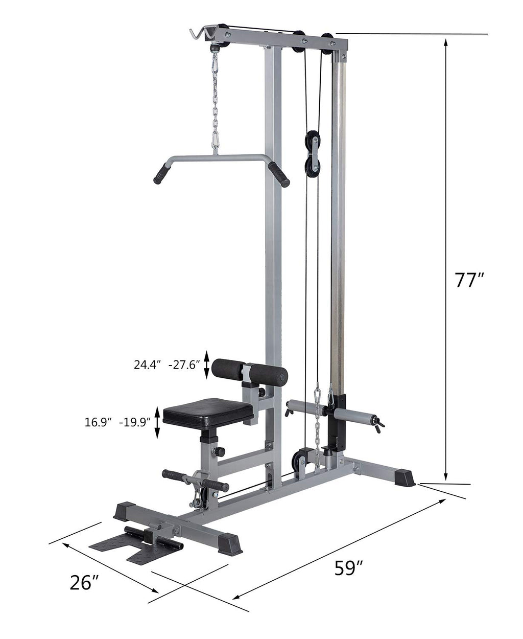 Gdlf Lat Pull Down Machine Low Row Cable Fitness Exercise Body Workout Strength Training Bar Machine