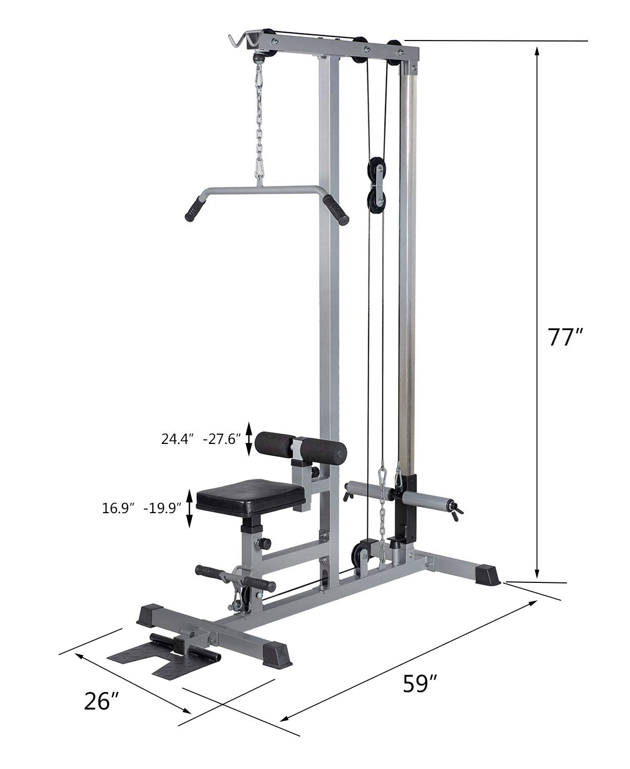 Gdlf Lat Pull Down Machine Low Row Cable Fitness Exercise Body Workout Strength Training Bar Machine