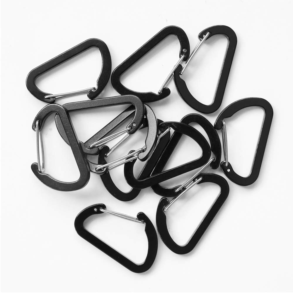 Abcool 12Pcs Keychain Clips Mini Small Carabiner - 1 5/8Inch Aluminum Durable Quick Release Auto Locking D-Shape Spring Loaded W