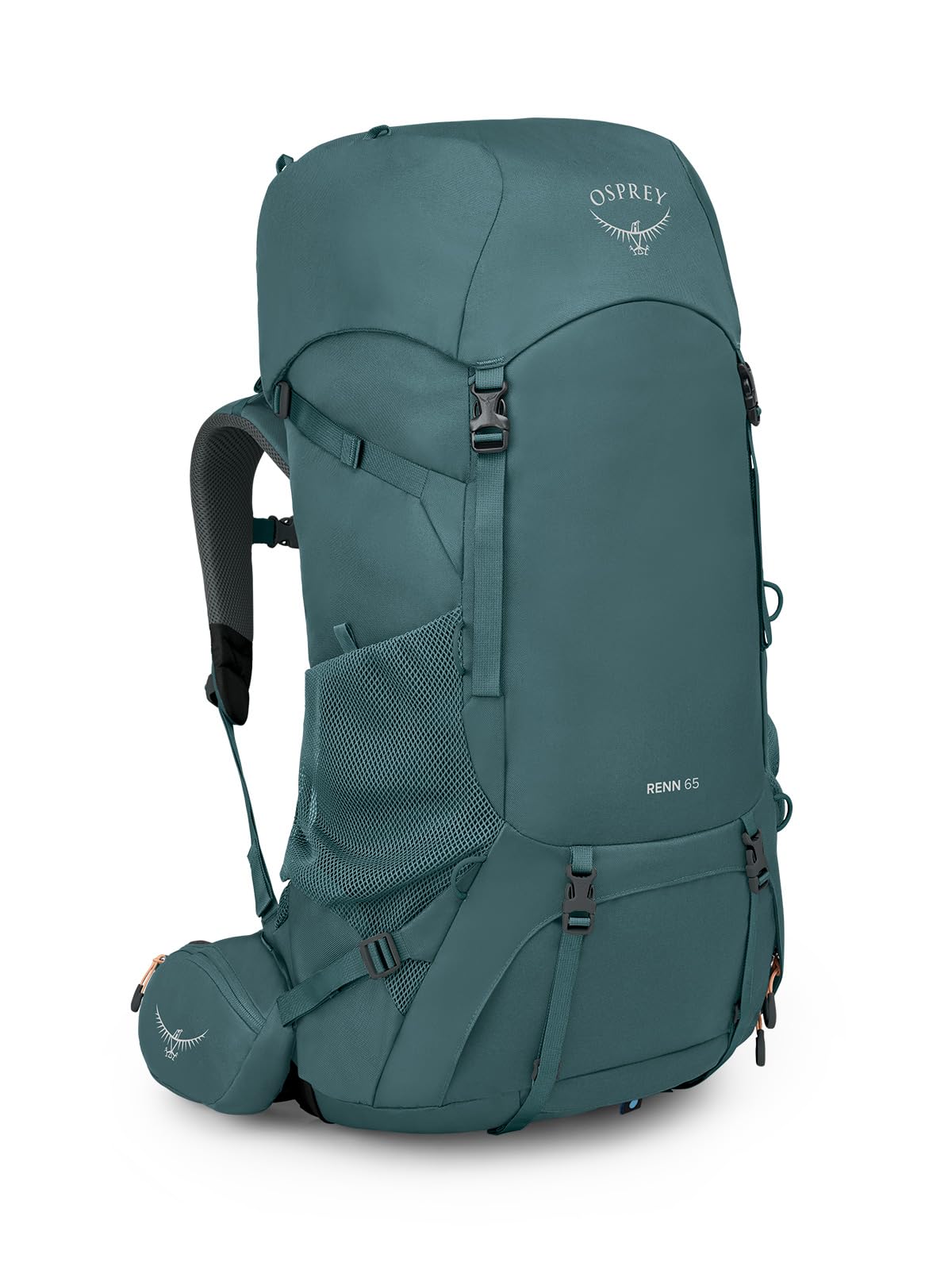 Osprey Renn 65L Womens Backpacking Backpack, Cascade Blue/Melon Orange, Extended Fit