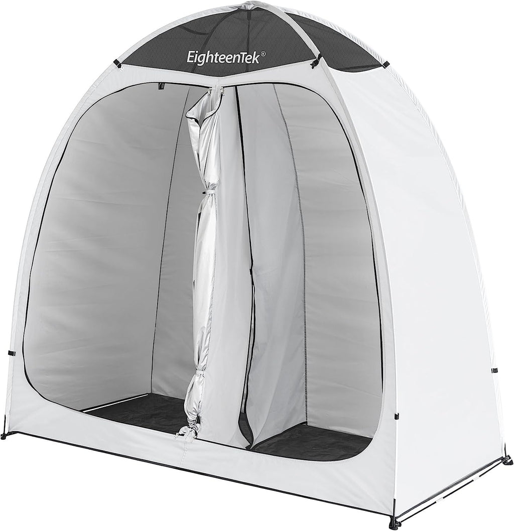 EighteenTek Shower Tent Changing Room 2 Rooms Outdoor Pop Up Camping Portable Privacy Dressing Shelter 83x43x80H