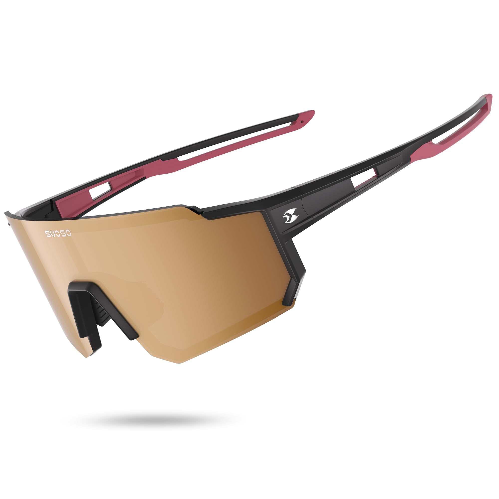 suoso Polarized Sports Sunglasses for Men: TR90 Lightweight Fishing Cycling Baseball Running Sun Glasses UV400 Protection