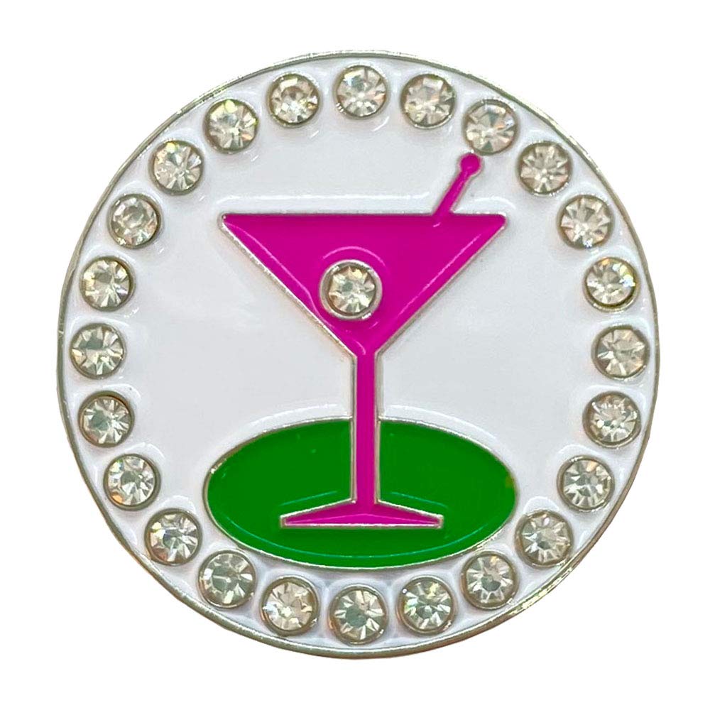 Giggle Golf Magnetic Colored Ball Marker Clip With A Bling Golf Ball Marker  Great Golf Gift For Women (19Th Hole)