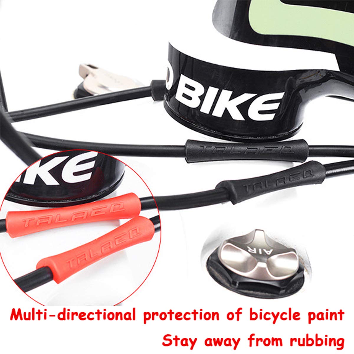 Farbetter Bicycle Frame Protection Bike Protector Rubber Sleeve For Shifter Brake Cable 3 Colors, 4Pcs/ Color, 12Pcs/ Bag