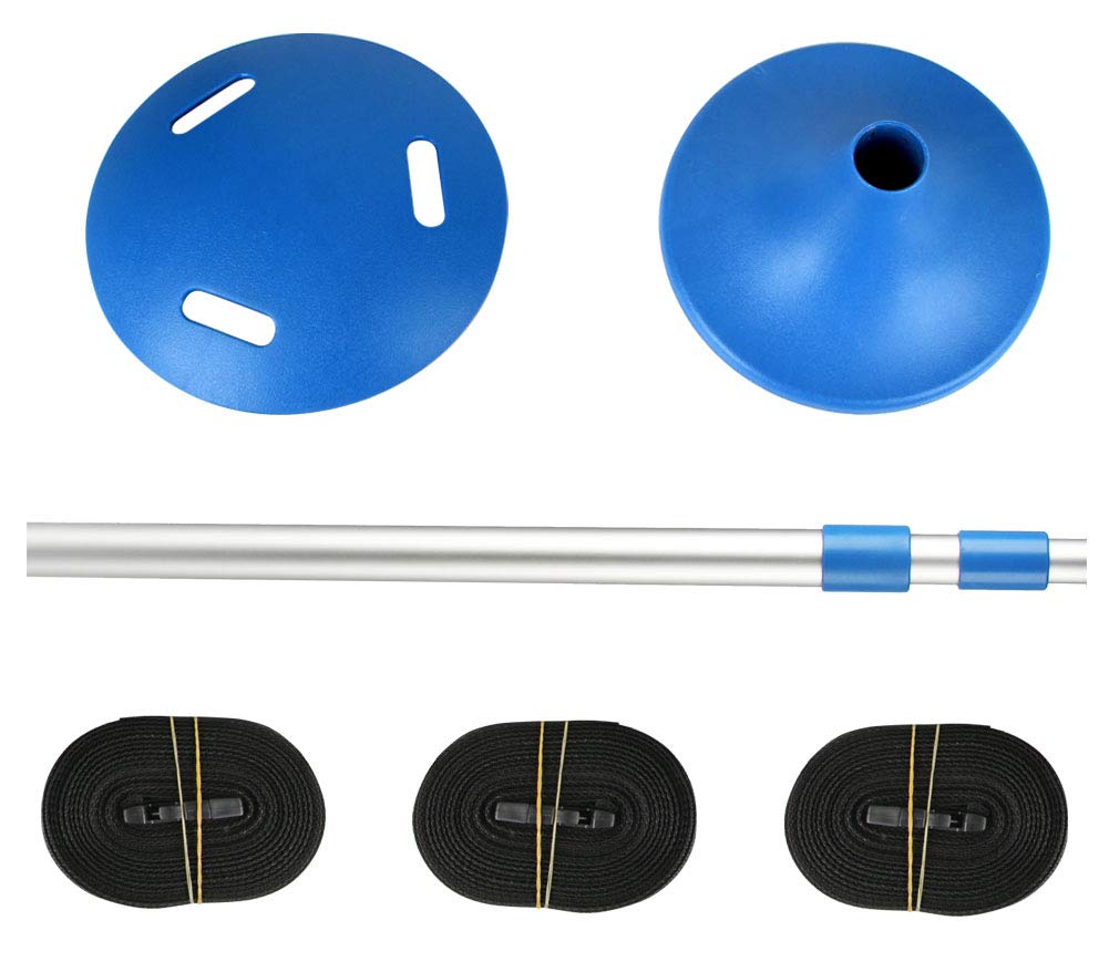 Icover Boat Cover Support Pole System-Height Adjustable Aluminum Telescoping Pole And Webbing Strap Prevent Water From Sagging