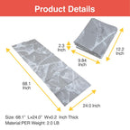 Primasole Folding Yoga Travel Pilates Mat Foldable Easy To Carry To Class Beach Park Travel Picnics 4Mm Thick, Marble Grey