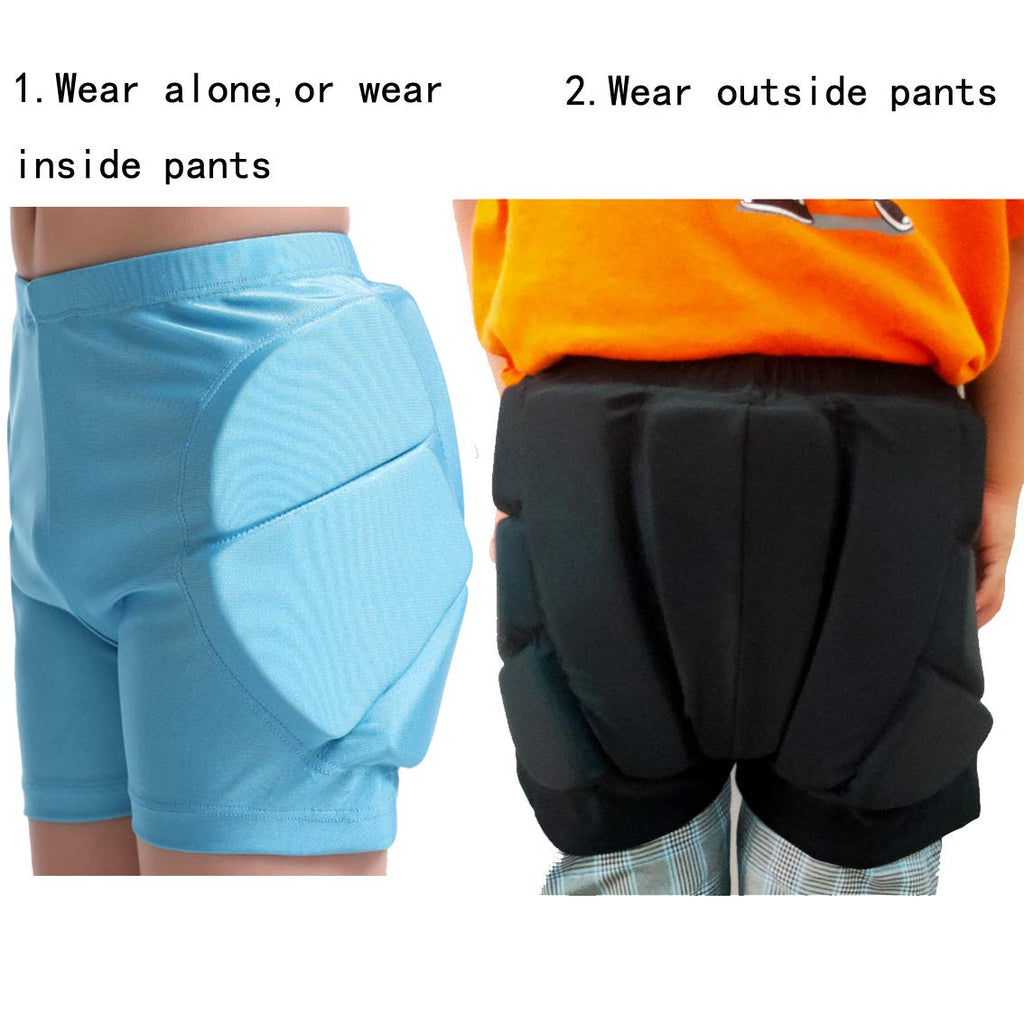 Reomoto Kids Hip Protection Pads Shorts Skiing Skating Snowboard Hip Protection Pads Eva 3D Padded Hip Bone Protection Pants For