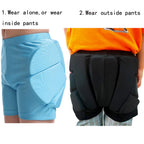 Reomoto Kids Hip Protection Pads Shorts Skiing Skating Snowboard Hip Protection Pads Eva 3D Padded Hip Bone Protection Pants For