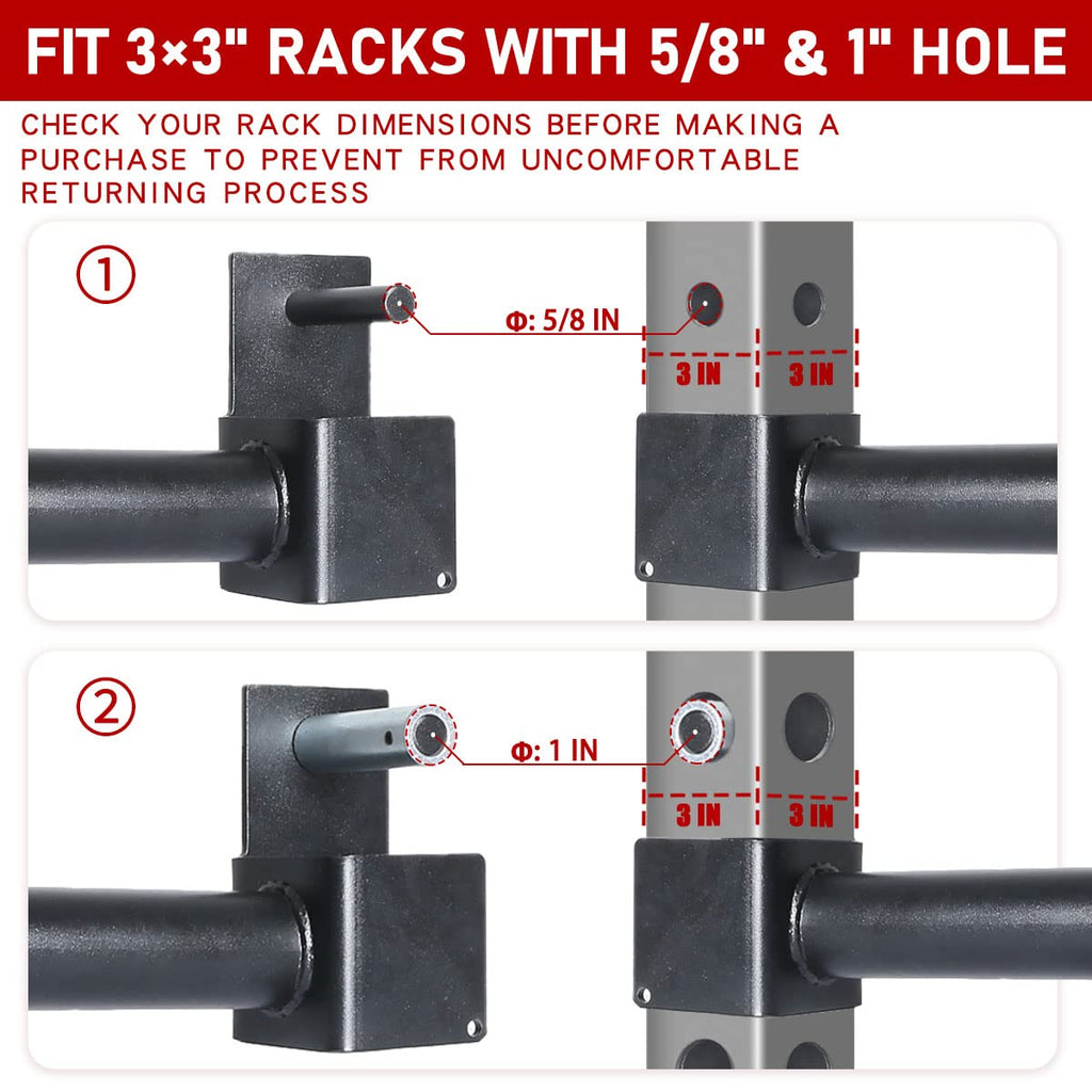 Syl Fitness Olympic Weight Plates Holder Power Rack Attachment Weights Storage Rack, Fit 3X3'' Rack (5/8'' & 1'' Hole)