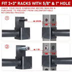 Syl Fitness Olympic Weight Plates Holder Power Rack Attachment Weights Storage Rack, Fit 3X3'' Rack (5/8'' & 1'' Hole)