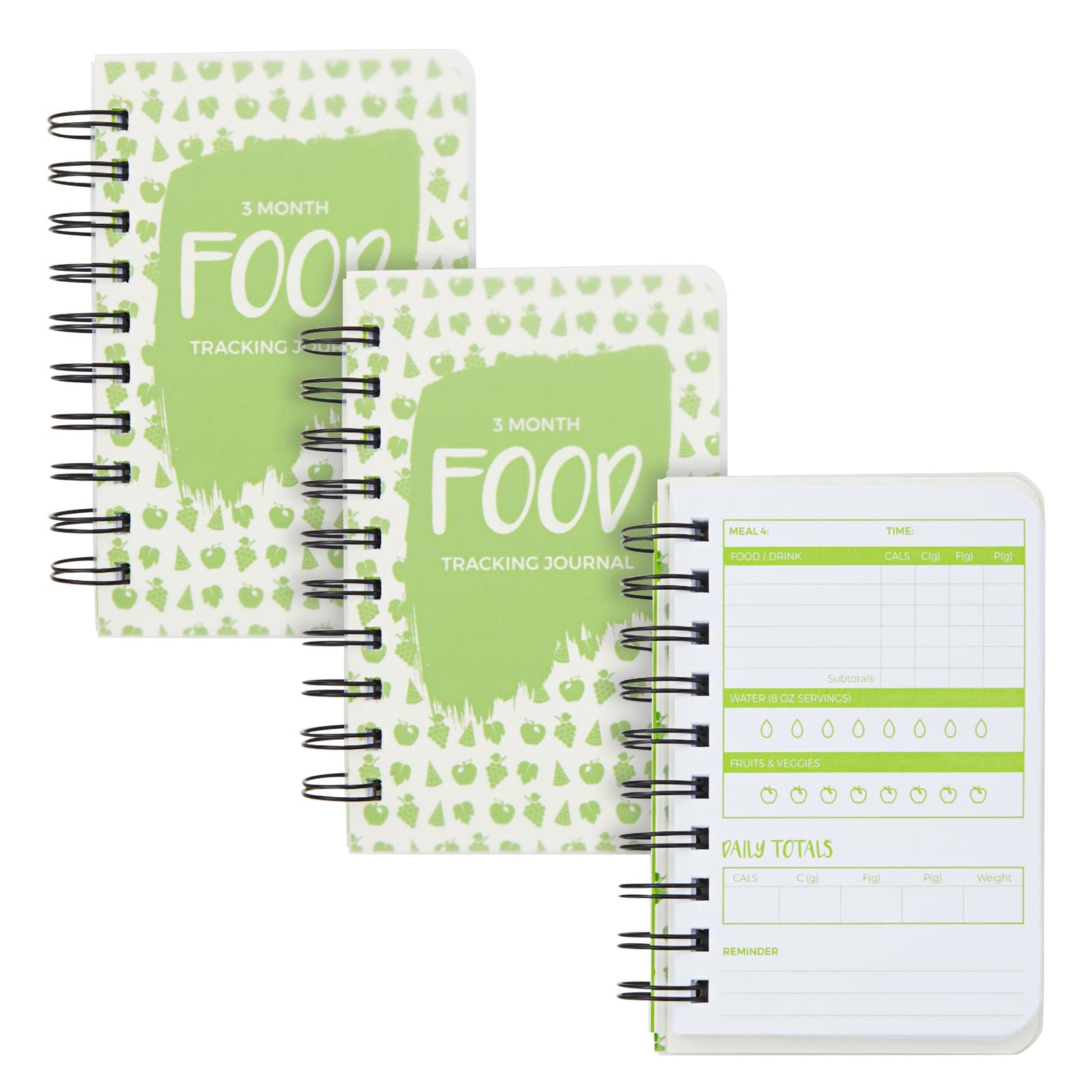 3-Pack Calorie Counter Book For Weight Loss, 90-Day Food Meal Pocket-Size Tracker Journal Notebook For Men And Women Nutrition M