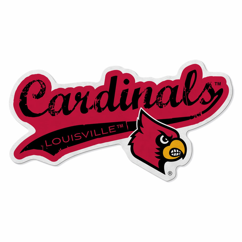 Rico Industries Ncaa Louisville Cardinals Distressed Shape Cut Pennant - Home And Living Room D  Cor - Soft Felt Ez To Hang,20.5