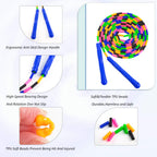 Beprezco Long Jump Rope,Double Dutch Jump Rope 16 Ft 2 Pack, Jump Rope For Kids Adults, Beaded Segmented Skipping Rope (Blue)