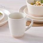 Stone Lain Jules Stoneware 16-Piece Round Dinnerware Set, White