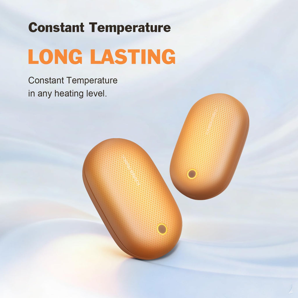 Hand Warmers Magnetic 2 Pack Rechargeable Full Warmer Aluminum Body Instant Heating, 8 Hrs Long, 5,000 Mah Pocket Size Electric