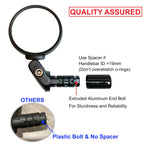 Hafny Bar End Bike / Bicycle Mirror, Stainless Steel Lens , Safe Adjustable Rearview Cycle / E-Bike Mirror, Hf-Mr083 (Black 62Mm