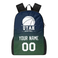 Personalized Utah Basketball Sports Backpack Custom City Fan Gift Shoulder Bag Add Name and Number Casual Bag