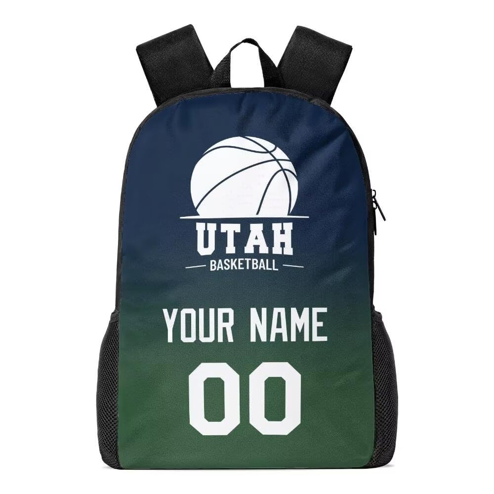 Personalized Utah Basketball Sports Backpack Custom City Fan Gift Shoulder Bag Add Name and Number Casual Bag