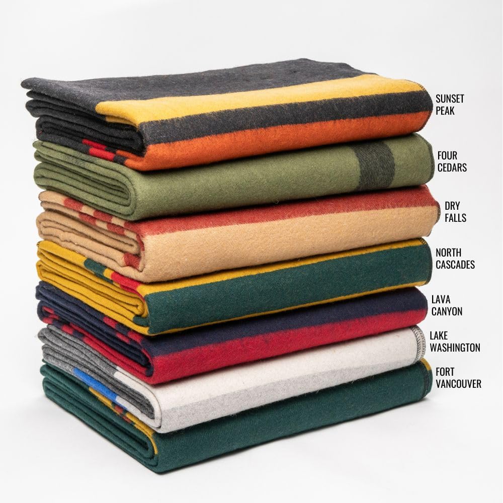 Arcturus Rainier Wool Blanket - 4.5Lbs Warm, Heavy, Washable, Large | Great For Camping, Outdoors, Survival & Emergency Kits (Dr