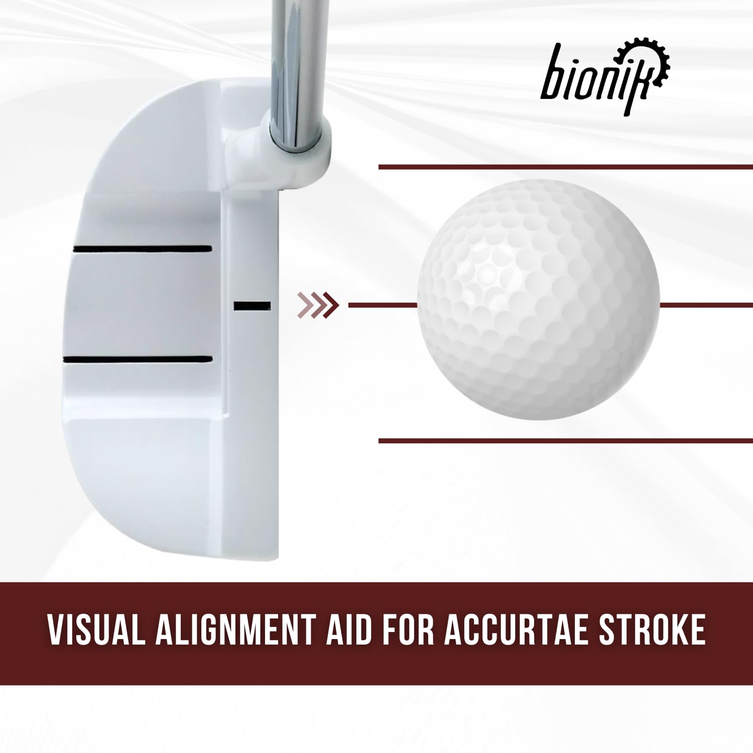 Bionik 105 Nano White Golf Putter Right Handed Semi Mallet Style With Alignment Line Up Hand Tool 31 Inches Ultra Petite Ladys P