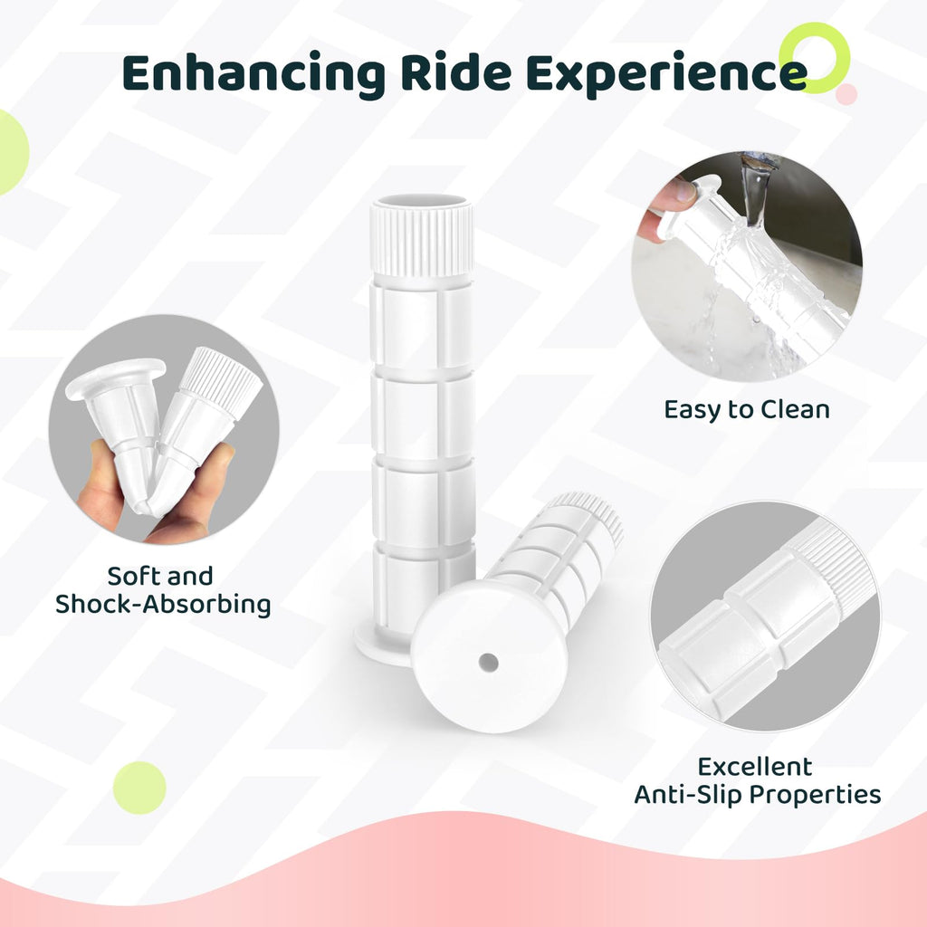 Saplize Bike Handlebar Grips, For Kids Girls Boys Bikes, Balance Bikes, Road Bikes And Scooters, Length 49, White