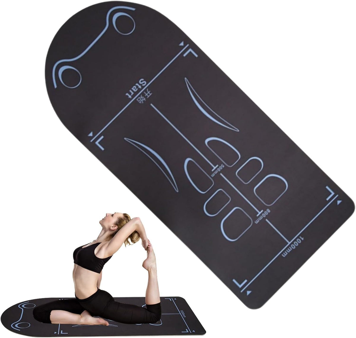 RAMYAENT Yoga Mat for Ab Roller Wheel, NonSlip Exercise Workout Mat, Extra Long Sound Insulation Knee Mat, Pack of 1