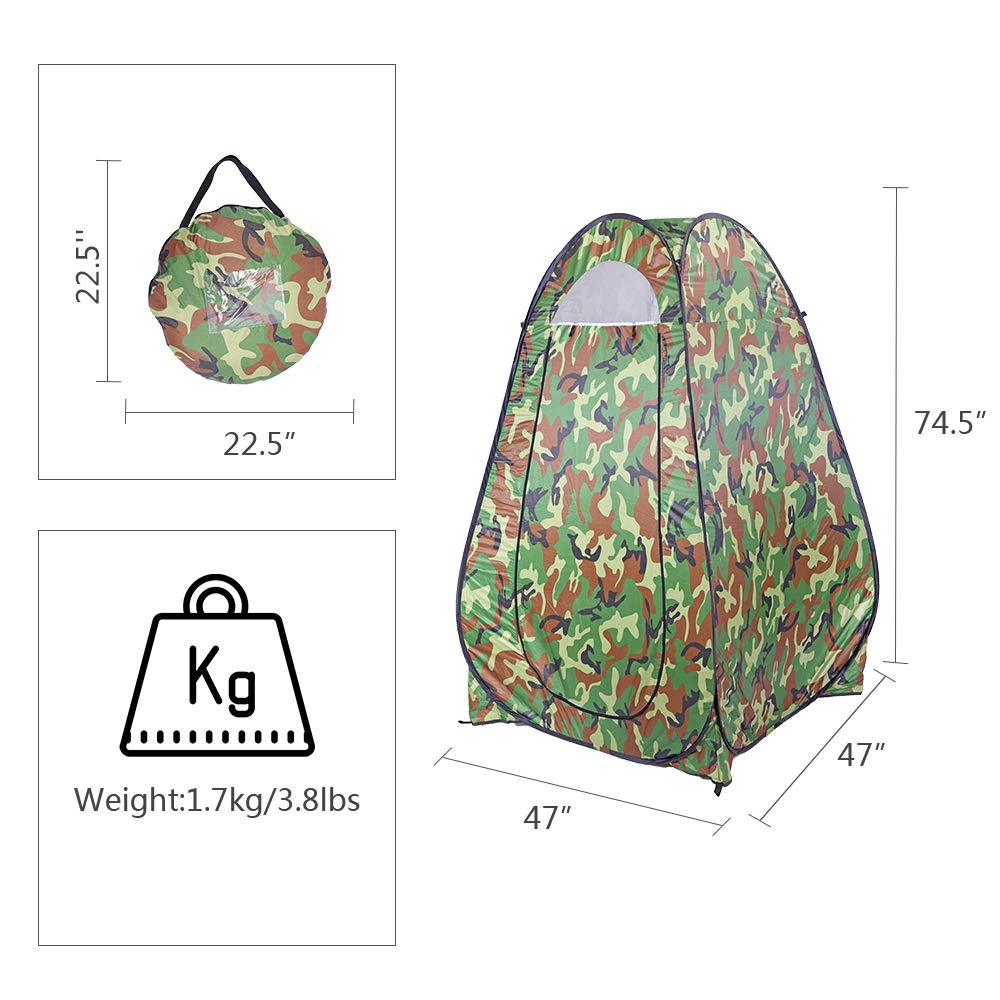 Pop Up Shower Changing Room Privacy Tent, Instant Portable Shower Tent, Camp Toilet, Rain Shelter For Camping & Beach Lightweigh