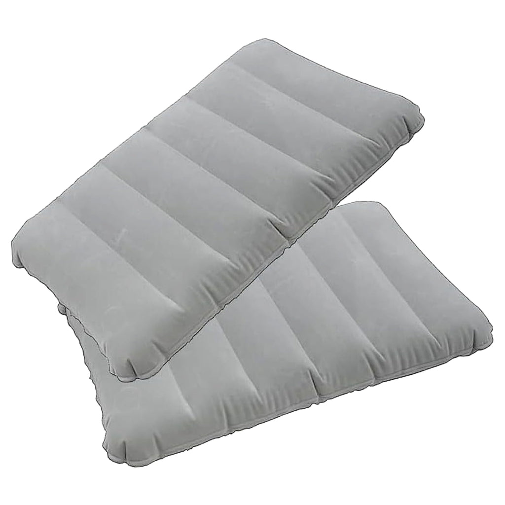 Dogxiong 2 Pack Ultralight Inflatable Camping Pillow Squared Flocked Fabric Air Pillow For Hiking,Traveling,Napping,Desk Rest,Be