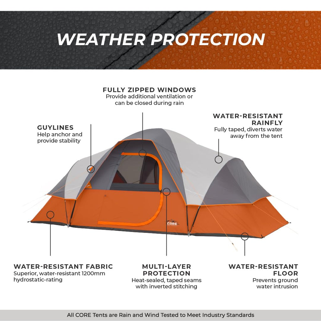 Core 9 Person Extended Dome Tent - 16' X 9'