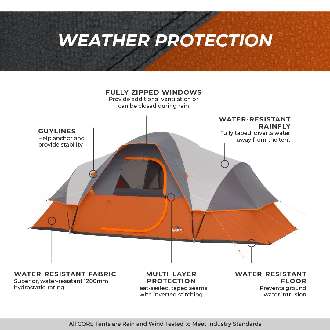 Core 9 Person Extended Dome Tent - 16' X 9'