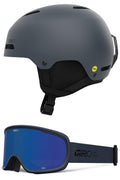 Giro Ledge MIPS AF Snow Helmet/Goggle Combo - (Combo) Matte Indigo - Indigo Blue Stacked - Size Large