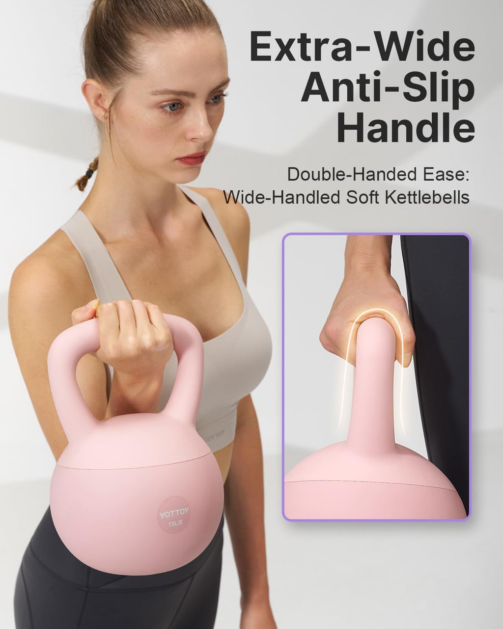 YOTTOY Soft Kettlebell,Kettlebell Anti-Slip Grip Weight for Home Workouts, Kettlebells Set Strength and Safety Guaranteed (20LB-