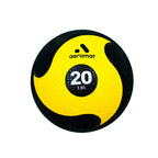Aeromat Deluxe Medicine Ball - 10.8'' Diameter - 20 Lb - Black/Yellow - Intended For Upper Body/Core Strength Training