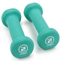 Set Of 2 Body Sculpting Hand Weights - Soft Neoprene Coated Dumbbell Set - Supplies For Exercise, Workout, Weight Loss, Body Bui