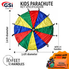 Gsi Kids Play Parachute Rainbow Parachute Toy Tent Game For Children Gymnastics Cooperative Play And Outdoor Playground Activiti