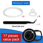 Peutier 17Pcs Water Bottle Lid Replacement For Thermoflask 24/32/40/64Oz, Water Bottle Gasket Replacement Accessories Part O Rin