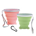 Collapsible Cup-Silicone Small Foldable Cups-Expandable Folding Drinking Cups-Reusable Portable Mugs-Cup With Lids For Travel, C
