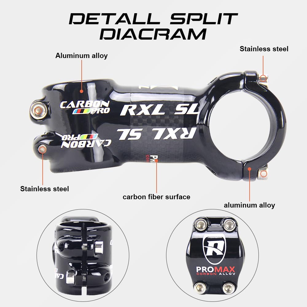 Rxl Sl Carbon Stem Road Bike 31.8 Stem Carbon Mtb Stem Pro Carbon Road/Mtb Bicycle Bike Stem 31.8X 60/70/80/90/100/110Mm 3K Glos