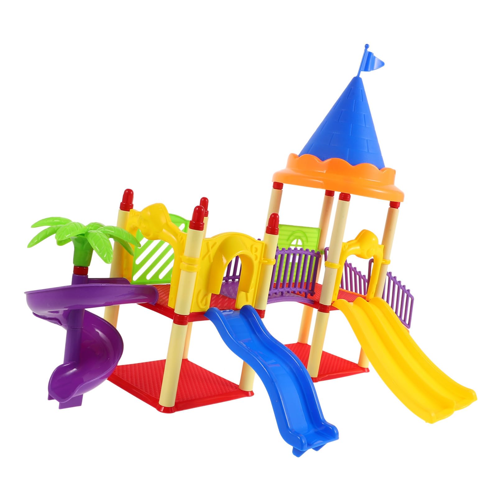 Toyvian Miniature Playground Models Kids Mini Slide Toy Model Plastic Playground Equipment STEM Toys for Kids Mini Playground Do