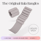 Bala Bangles Wrist & Ankle Weights for Women & Men (Heather) - 1 Pound Adjustable Silicone Weighted Bracelet Set for Gym, Yoga,