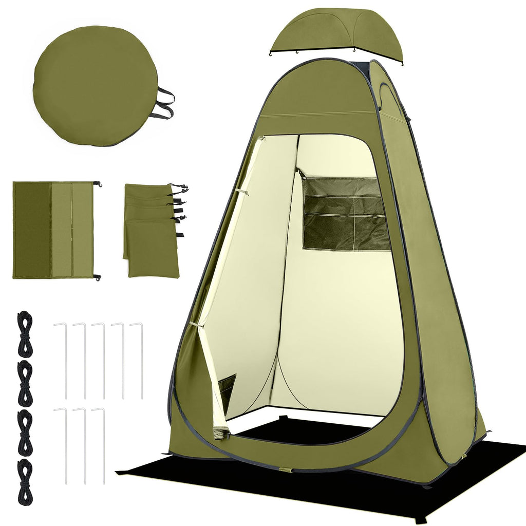 Brian & Dany Pop Up Shower Tent, Portable Changing Tent With Rain Shelter & Windows, Privacy Camping Tent For Hiking Beach, Upf