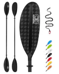OCEANBROAD Adjustable Carbon Fiber Kayak Paddle 86in/220cm to 94in/240cm Kayaking Oar with Paddle Leash 1 Paddle, 12K Carbon Pri