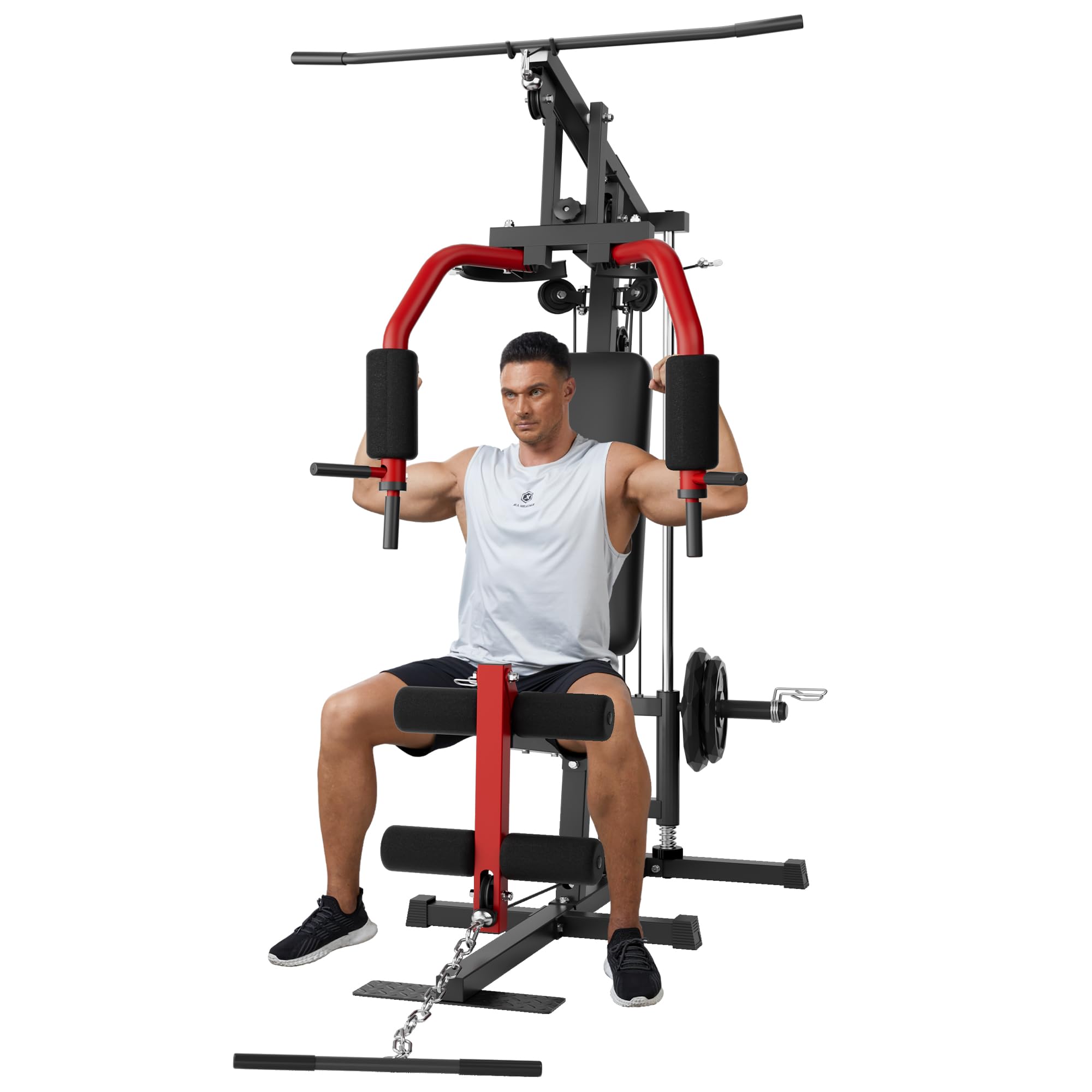 AIKKYS Home Gym Machine, 400 Lbs Home Gym Equipment with Pulley System, Multifunctional Full Body Workout Machine for Strength T