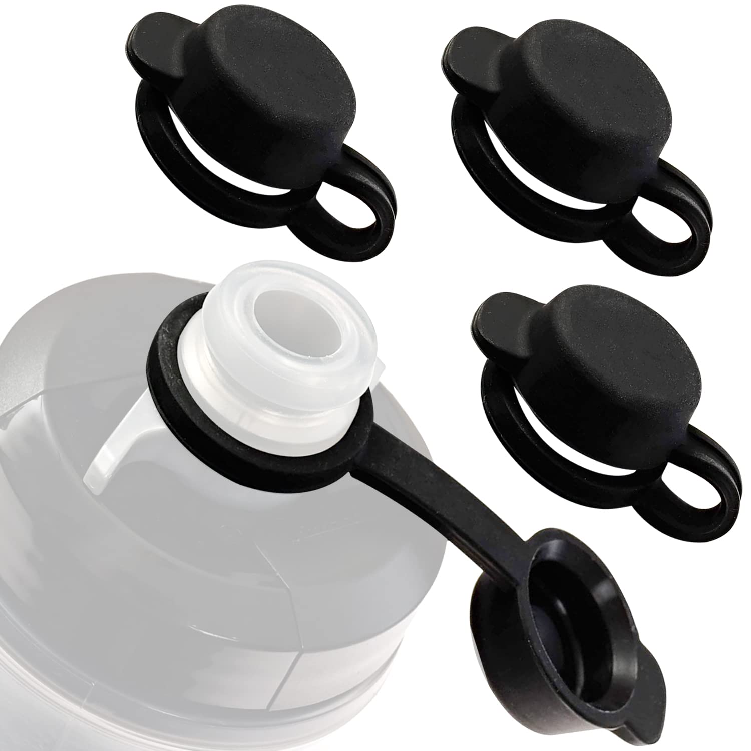 Samorillo [4-Pack] Mud Caps for CamelBak Bottles - BPA-Free, Phthalate-Free, Lead-Free Silicone Cap/Top - Fits All Podium and Pe