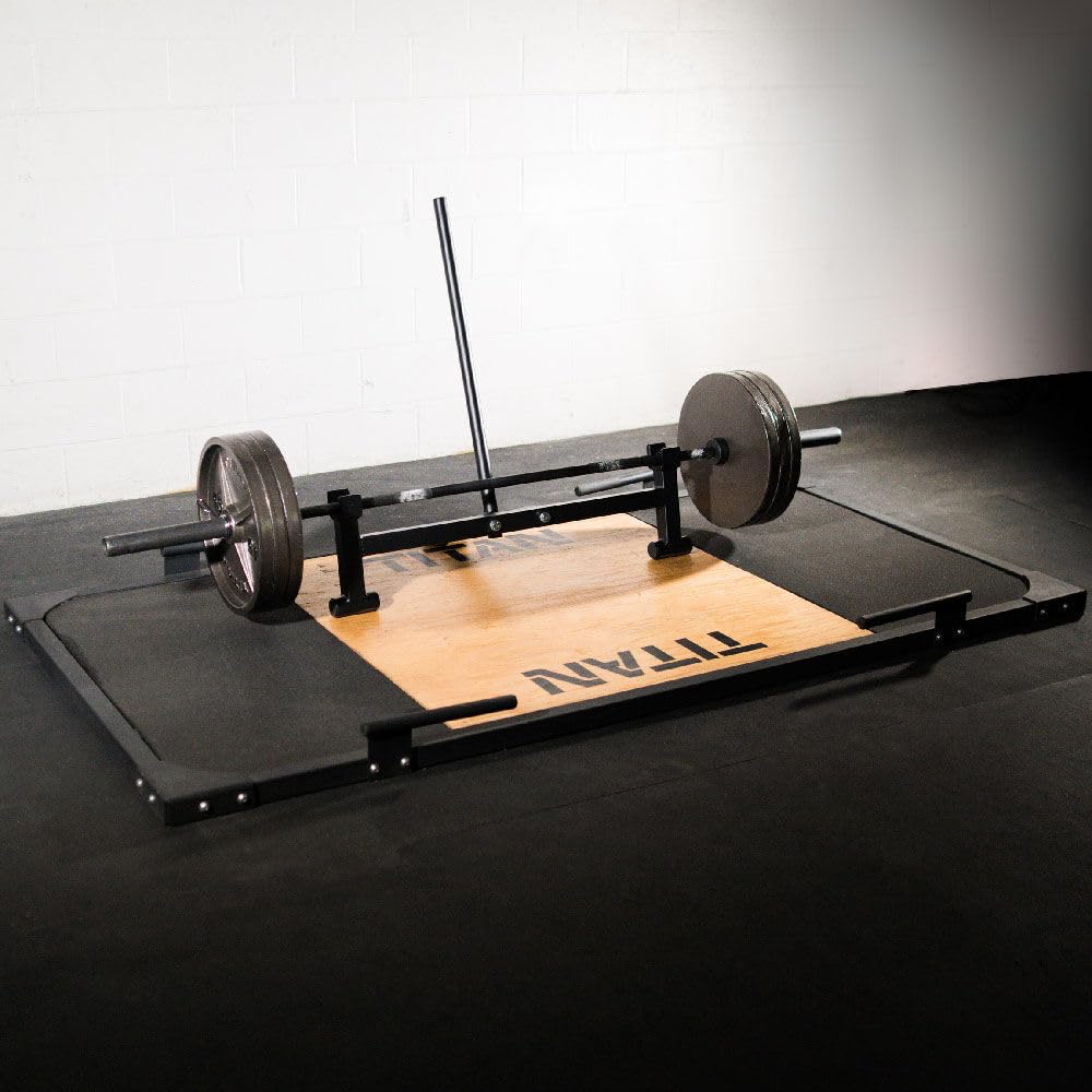 Titan Fitness Full Deadlift Barbell Jack Stand, 2000 Lb Capacity, Elevated Lift For Easy Loading And Unloading Barbell Weight Pl