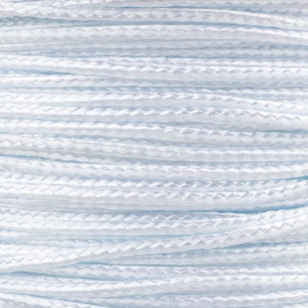 Paracord Planet Micro Paracord - Thin Braided Cord For Crafting, Fishing, And Diy Projects In 125 Ft Spools - White